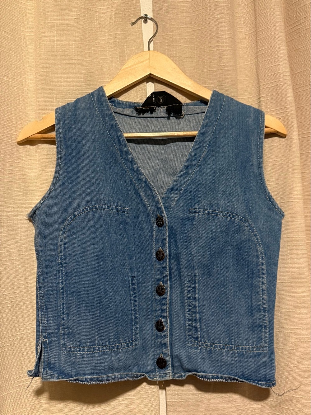 GAP 70s/80s Blue Denim Button-Front Vest